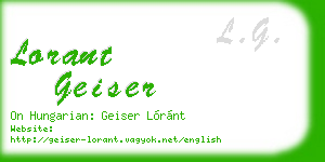 lorant geiser business card